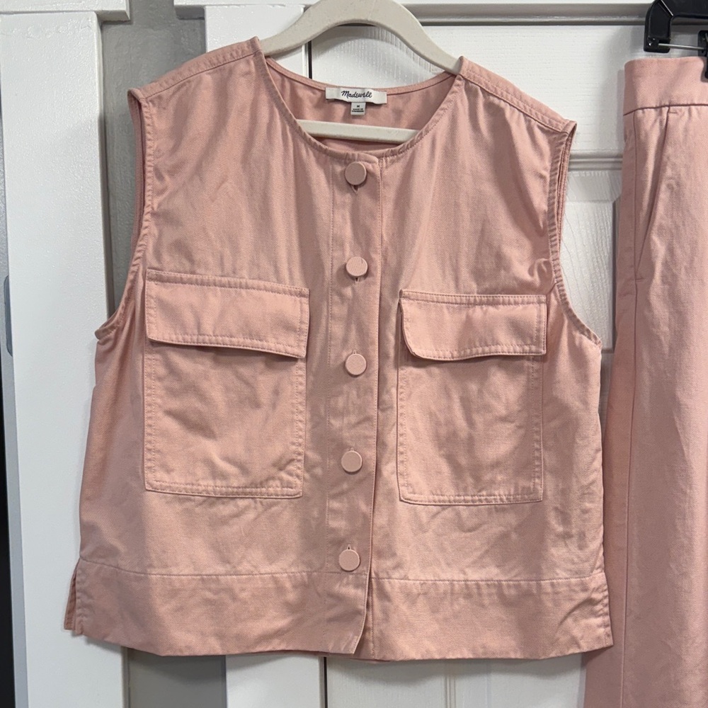 Madewell Light Pink Buttoned Vest